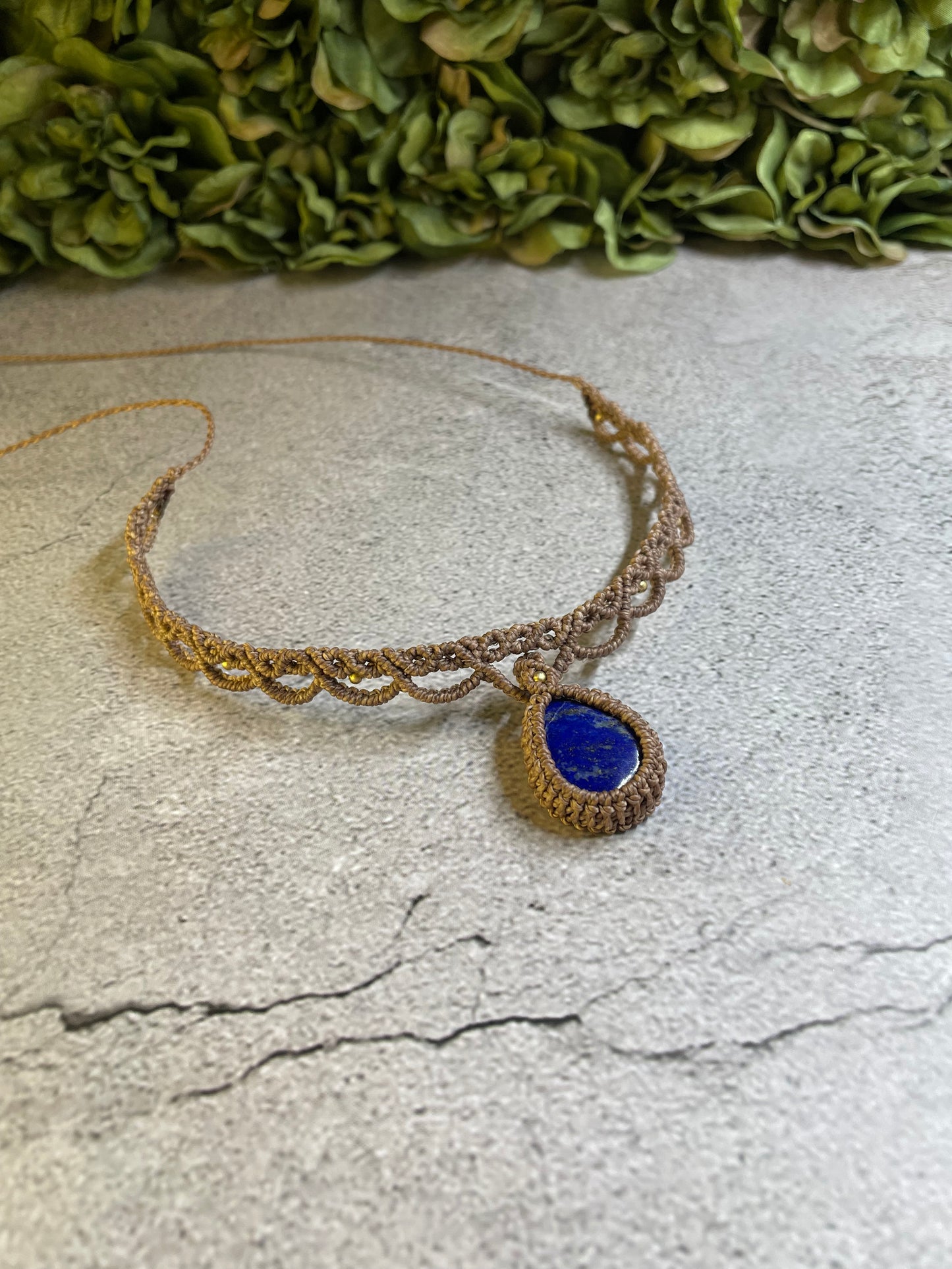 Estella | Lapis Lazuli Macrame Necklace
