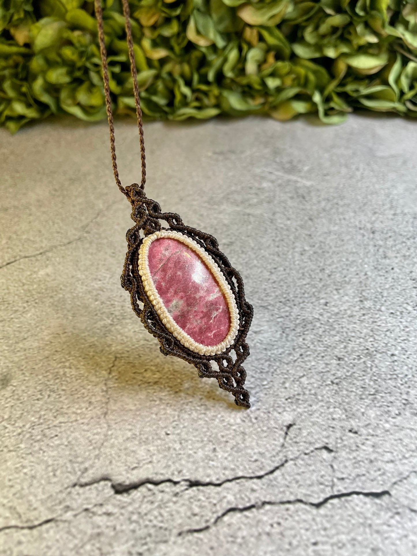 Rosalyn | Thulite Macrame Necklace