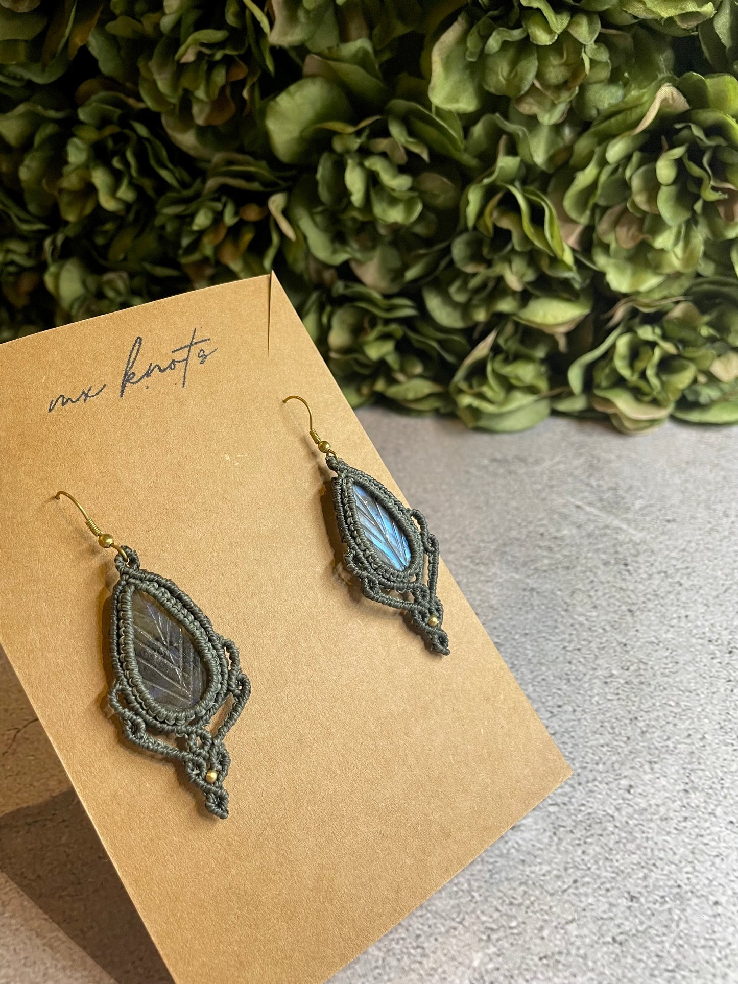 Sylvara Set | Labradorite Macrame Necklace & Earrings