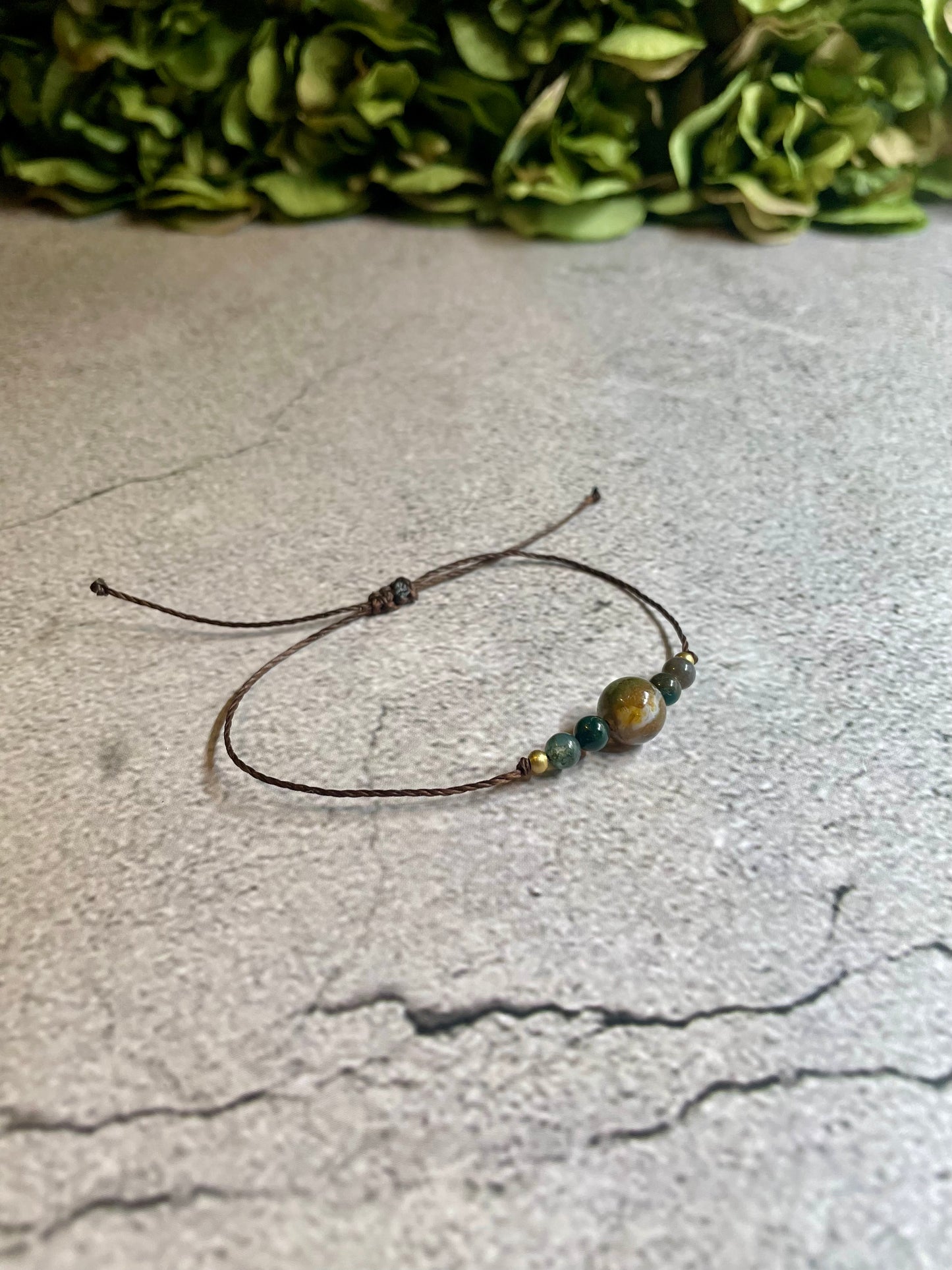 Greenie | Fancy Jasper Macrame Bracelet