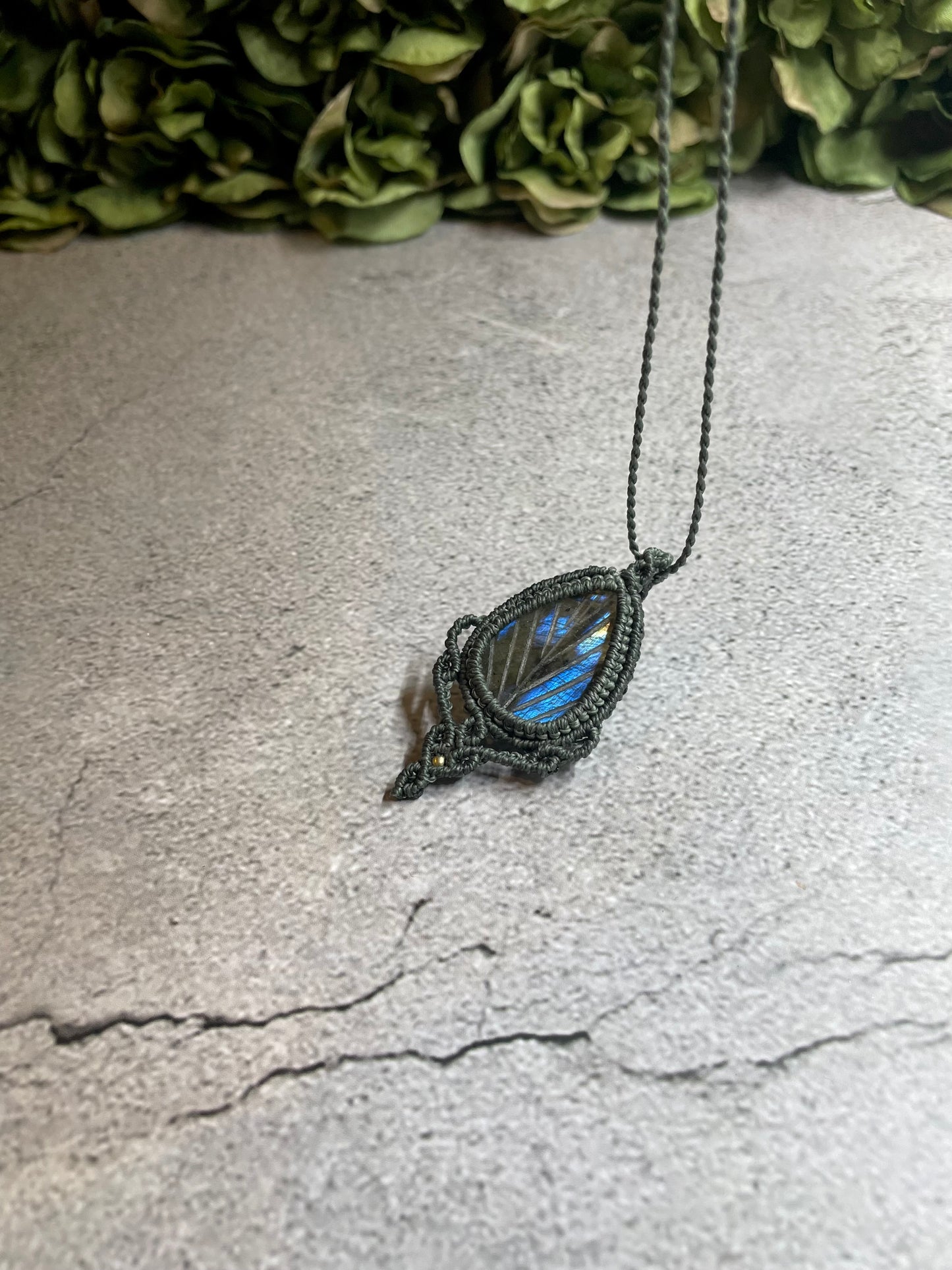 Sylvara Set | Labradorite Macrame Necklace & Earrings