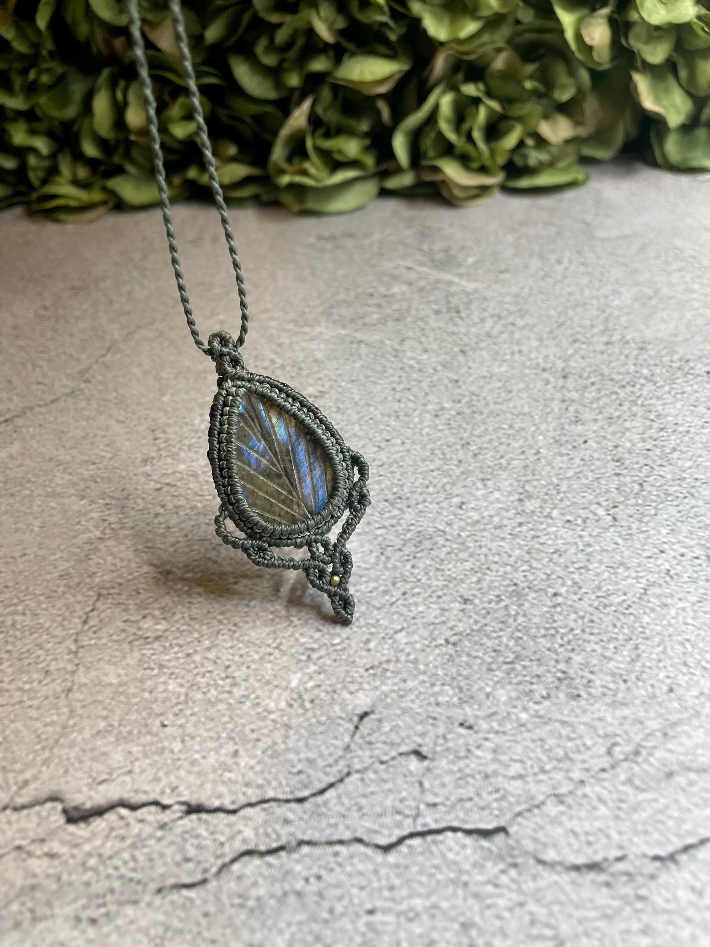 Sylvara Set | Labradorite Macrame Necklace & Earrings
