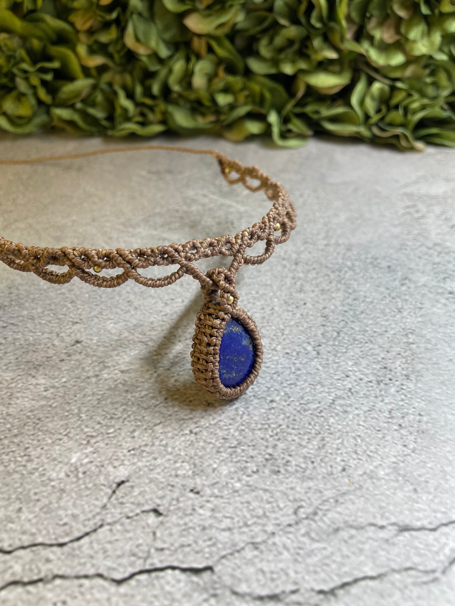 Estella | Lapis Lazuli Macrame Necklace