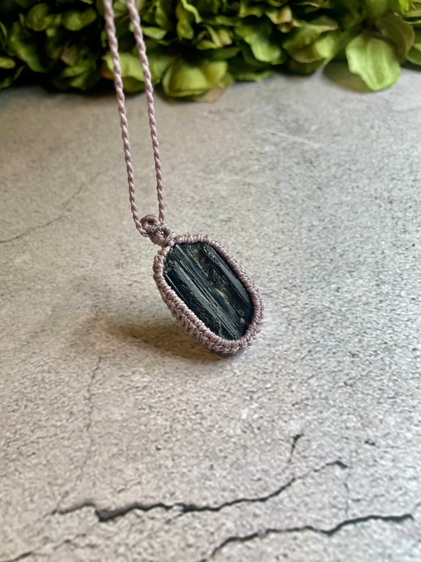 Beatrice | Tourmaline Macrame Necklace