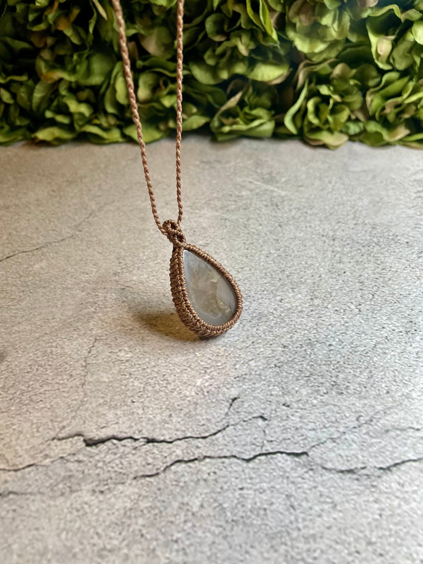 Wild as Roots | Dendritic Tree Agate Macrame Necklace