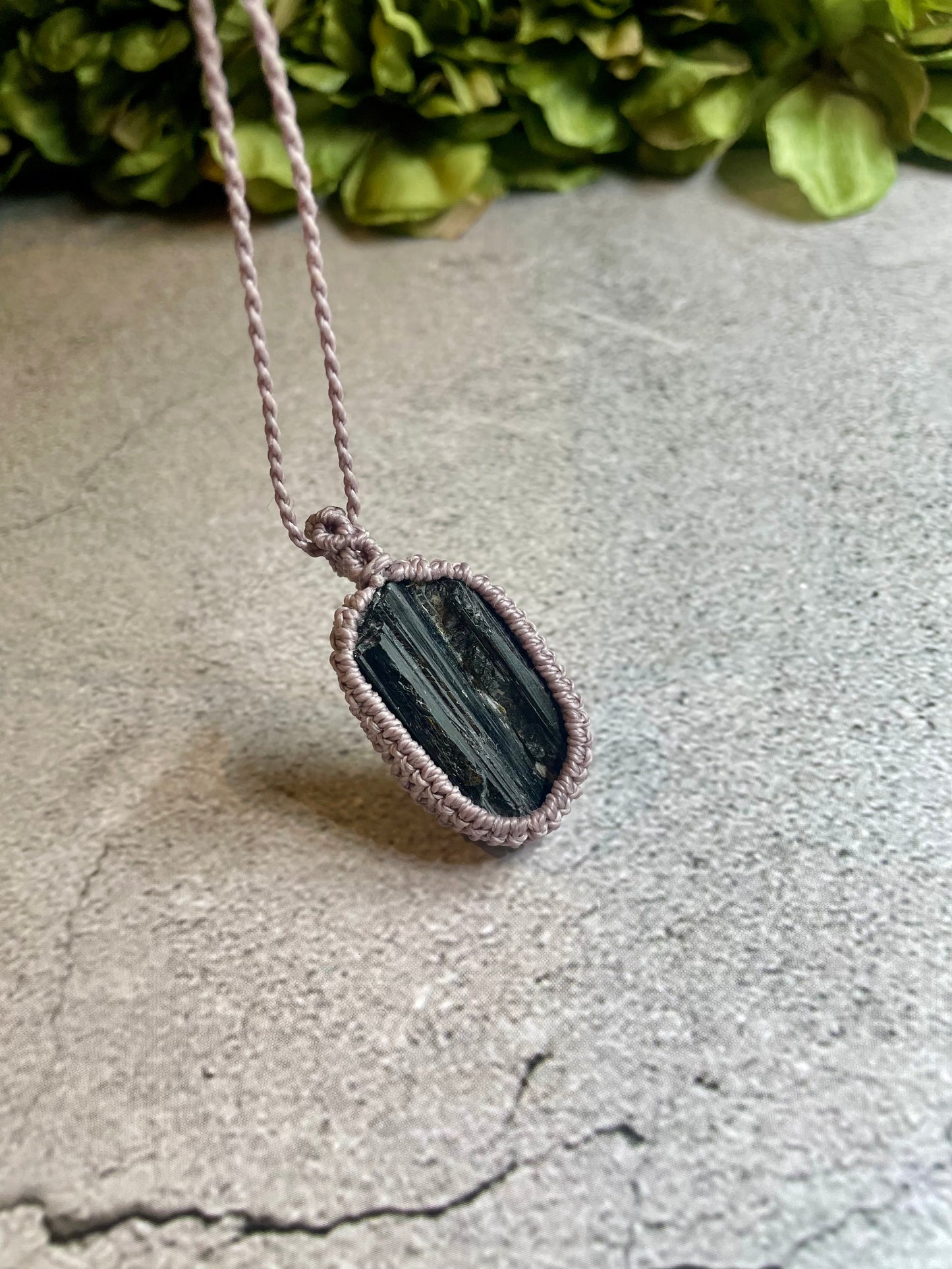 Beatrice | Tourmaline Macrame Necklace