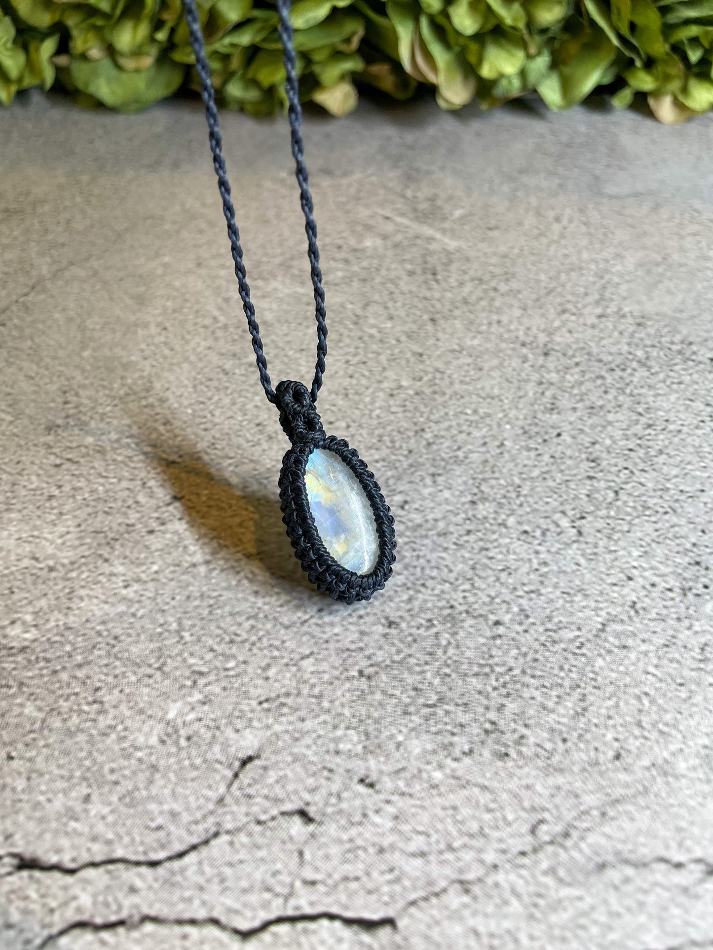 Luna | Moonstone Macrame Necklace