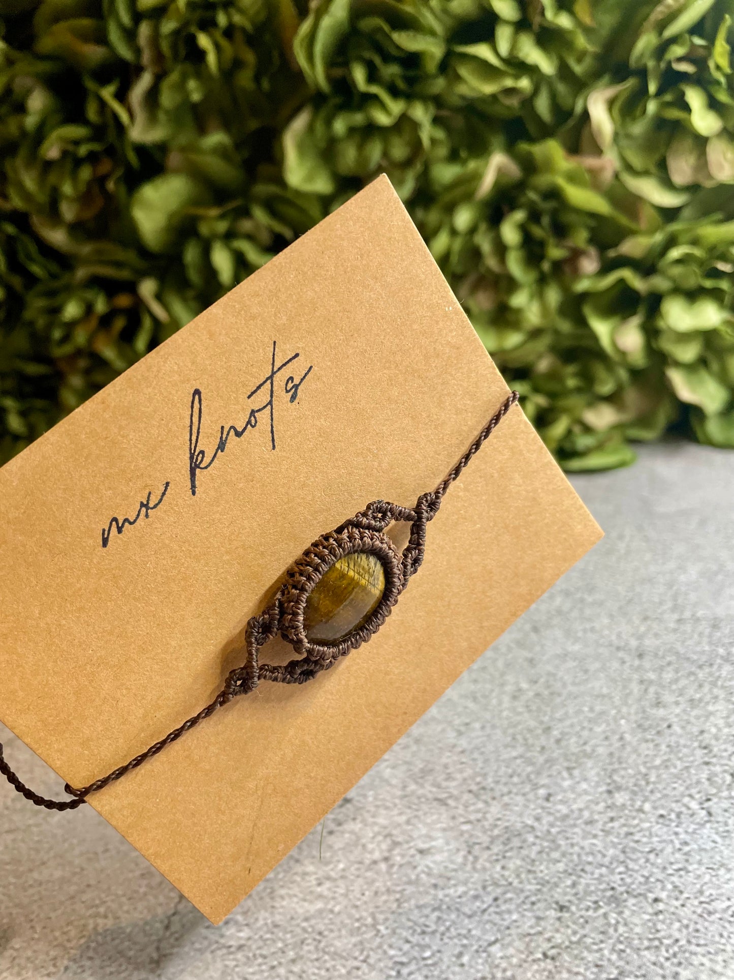 Brown Bark | Tiger's Eye Macrame Bracelet