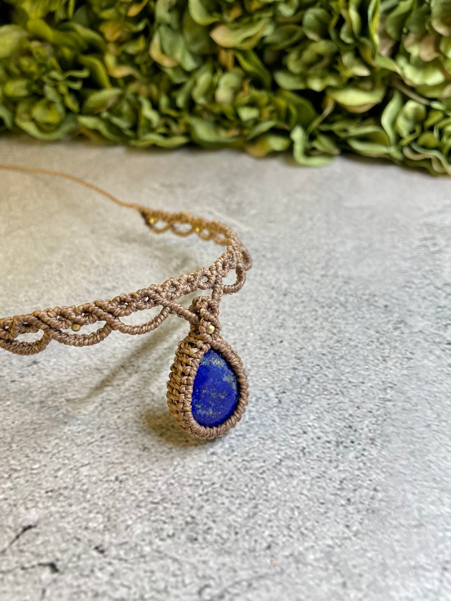 Estella | Lapis Lazuli Macrame Necklace