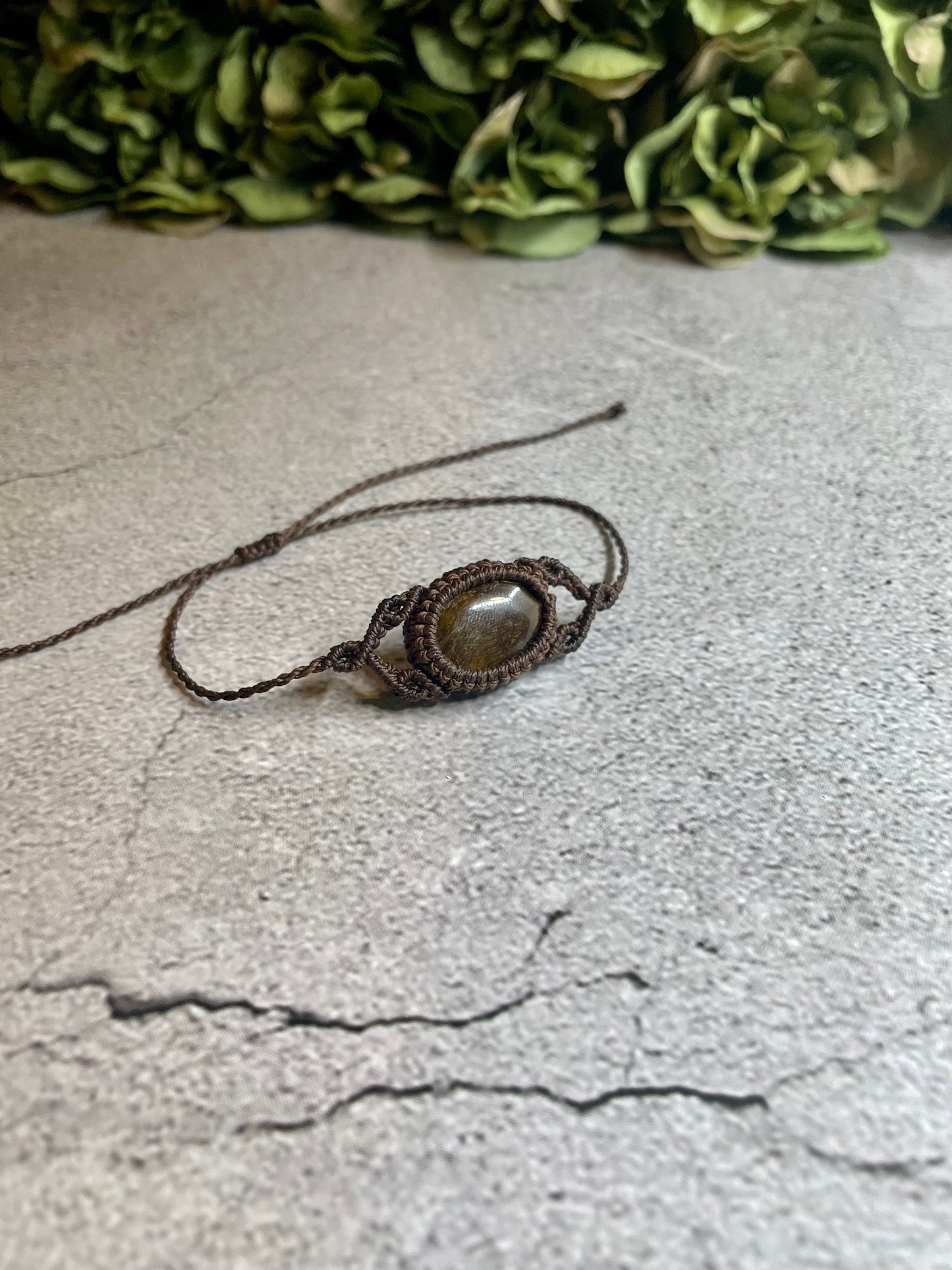 Brown Bark | Tiger's Eye Macrame Bracelet