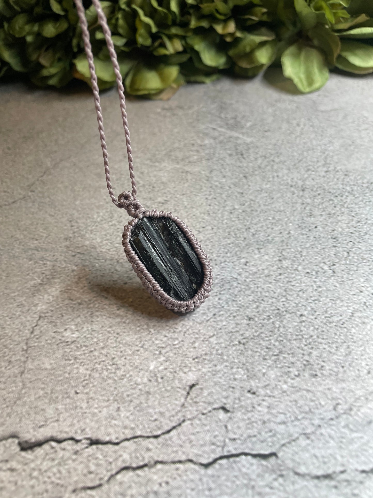 Beatrice | Tourmaline Macrame Necklace
