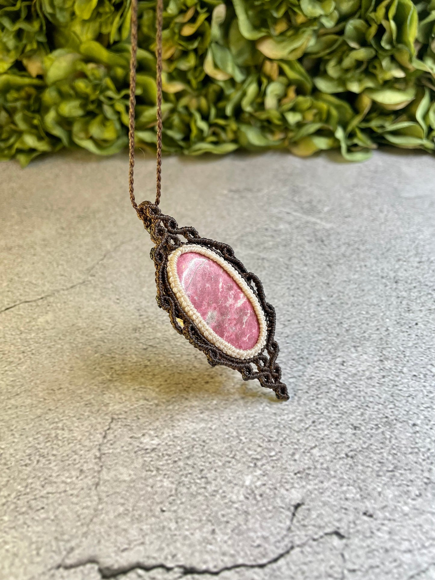 Rosalyn | Thulite Macrame Necklace