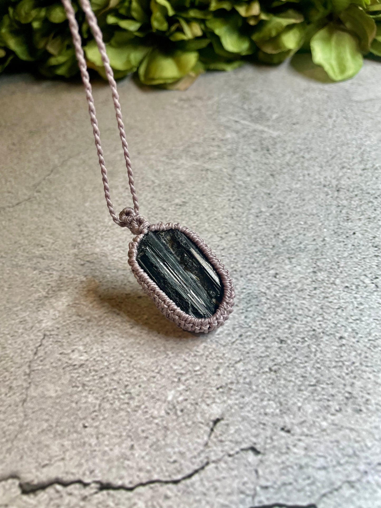 Beatrice | Tourmaline Macrame Necklace