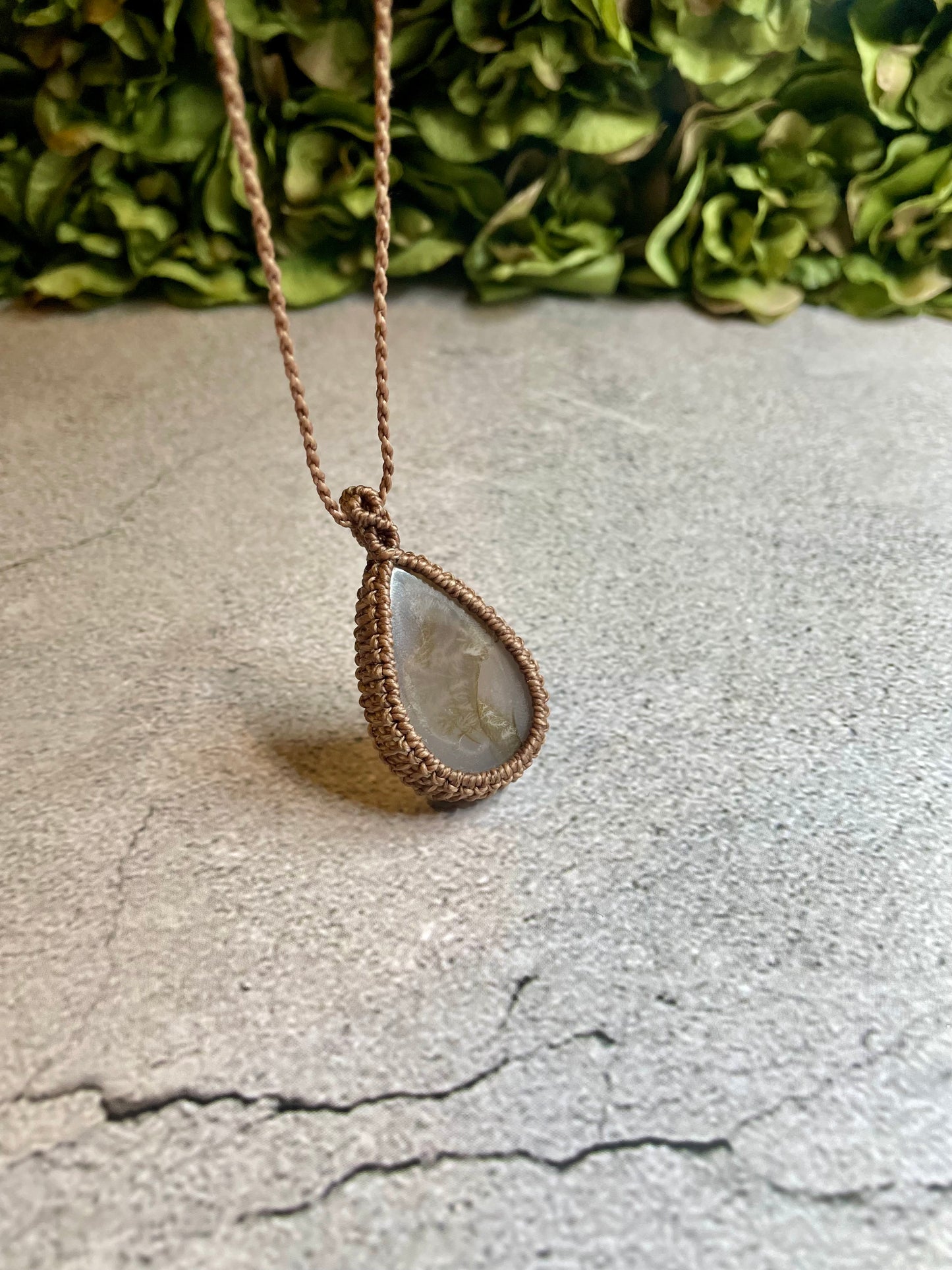 Wild as Roots | Dendritic Tree Agate Macrame Necklace