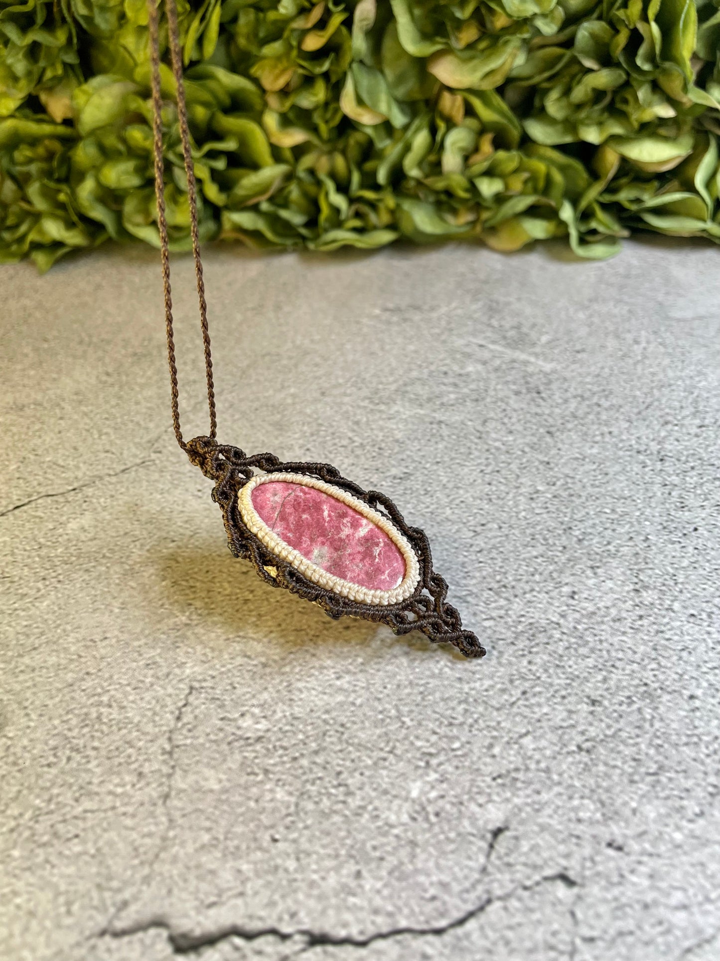 Rosalyn | Thulite Macrame Necklace