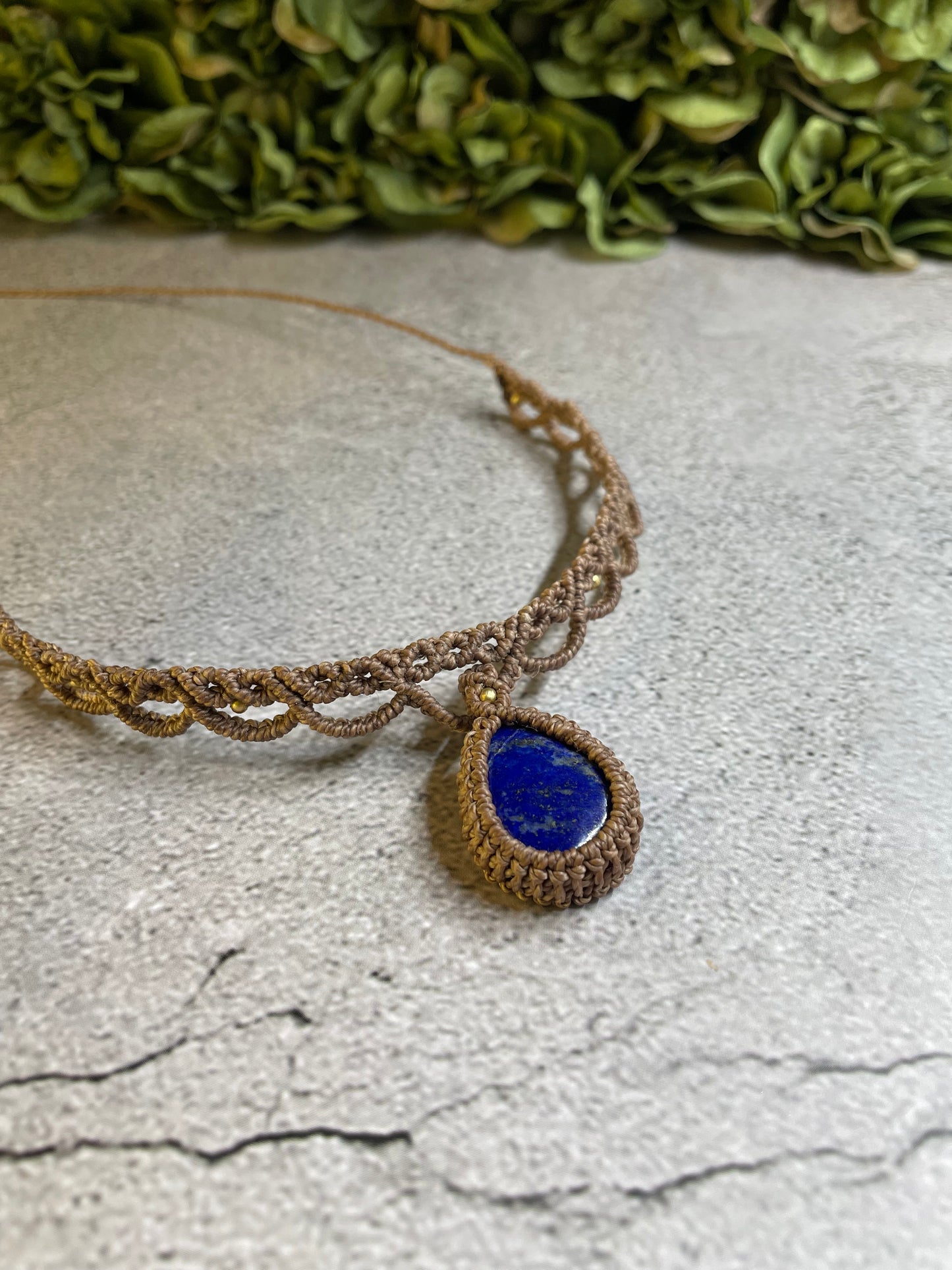 Estella | Lapis Lazuli Macrame Necklace