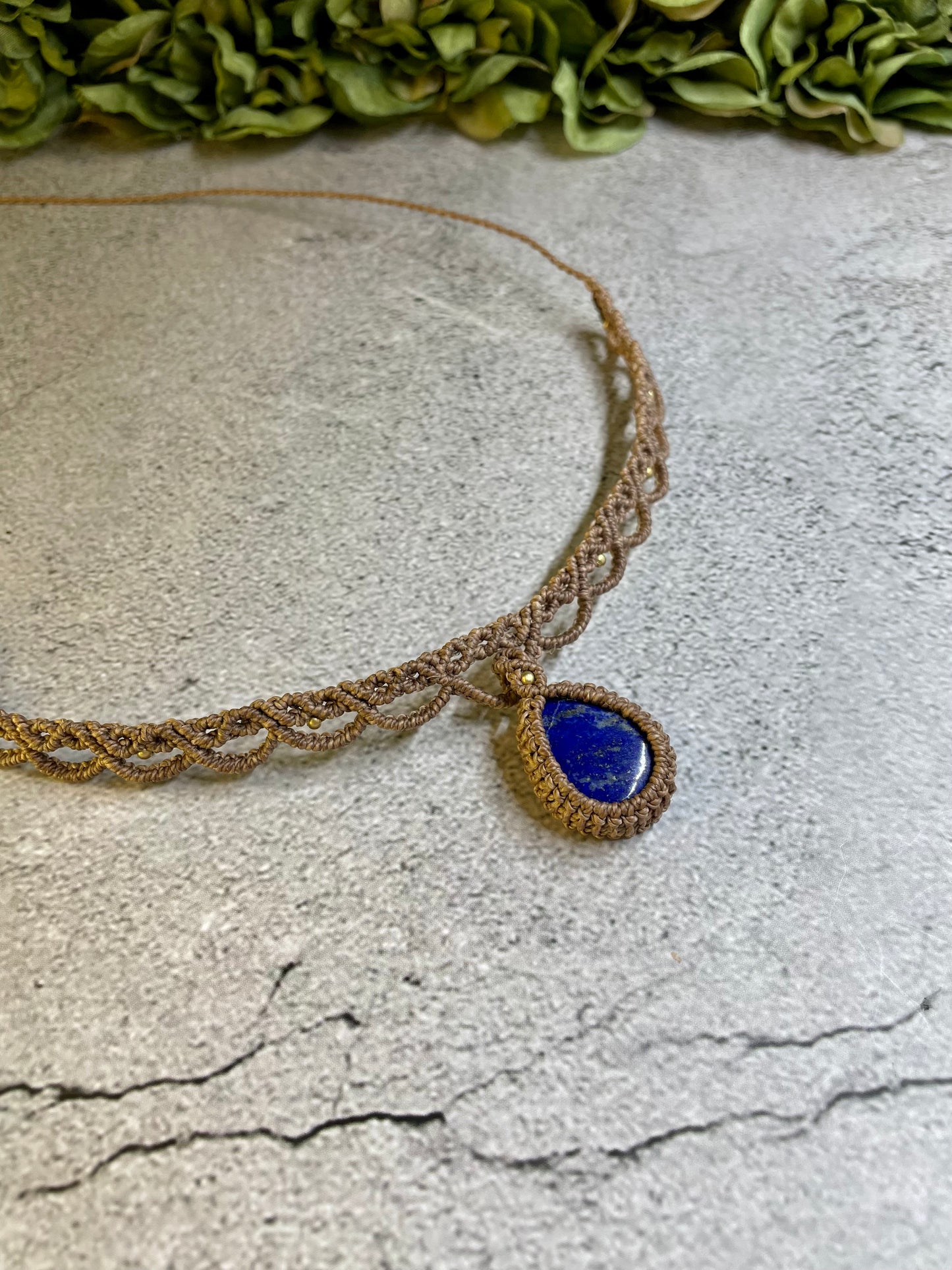 Estella | Lapis Lazuli Macrame Necklace