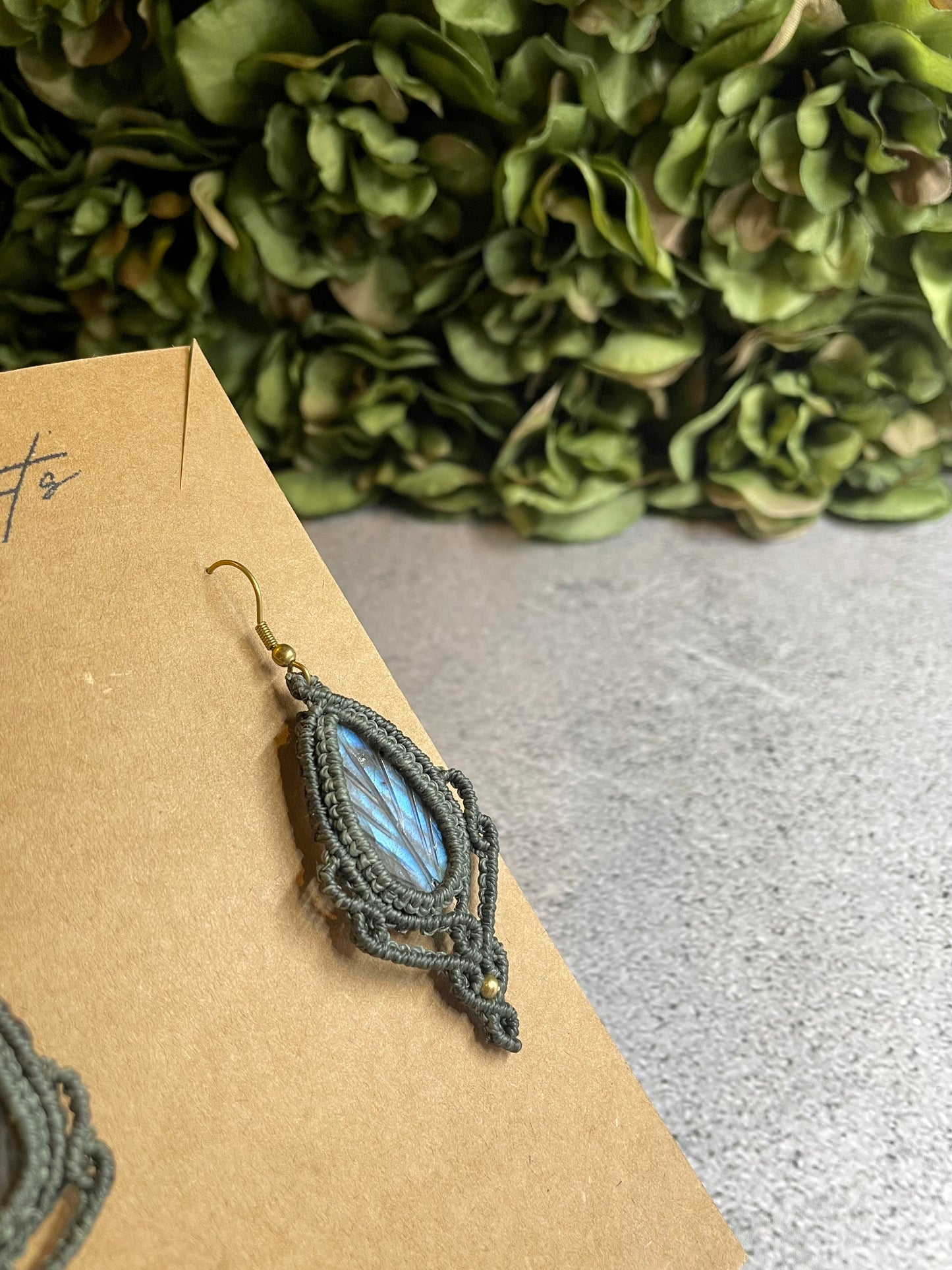 Sylvara Set | Labradorite Macrame Necklace & Earrings