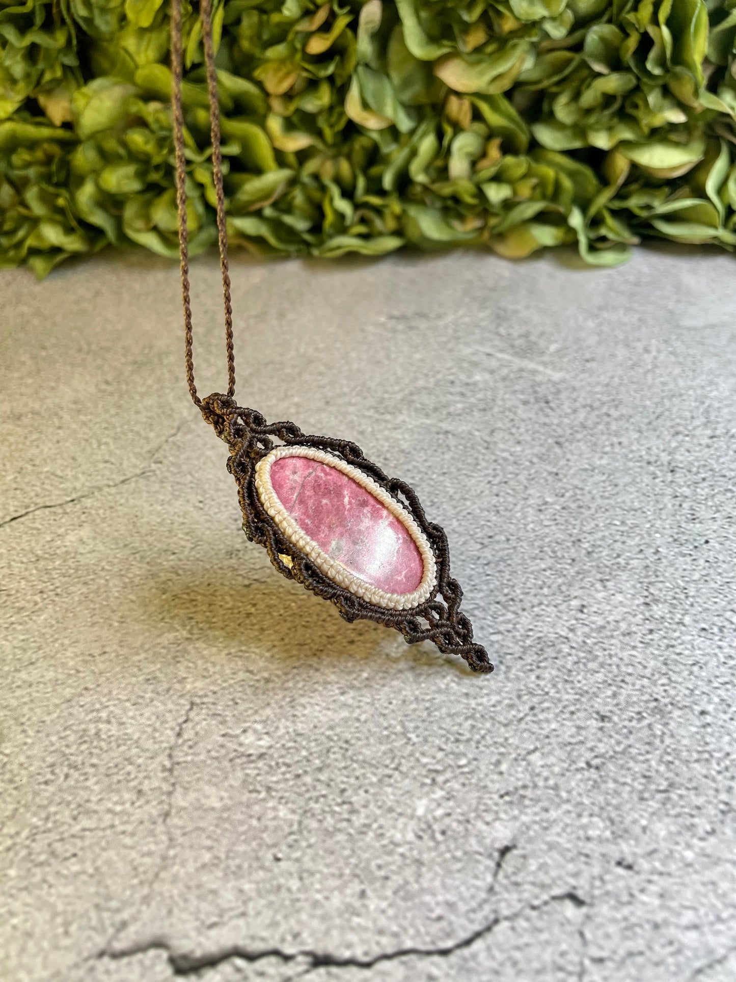 Rosalyn | Thulite Macrame Necklace