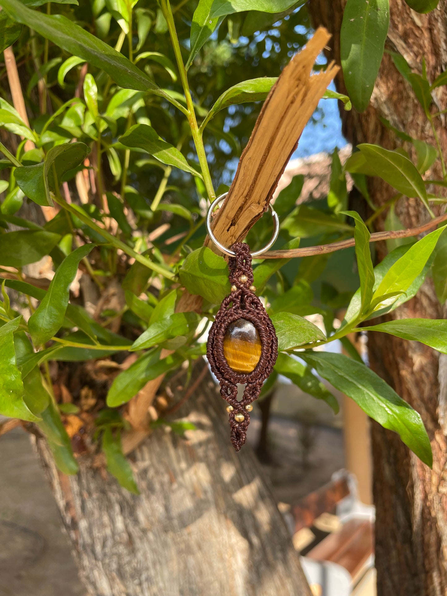Savanna | Tiger’s Eye Macrame Keychain