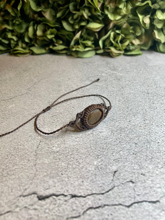 Brown Bark | Tiger's Eye Macrame Bracelet