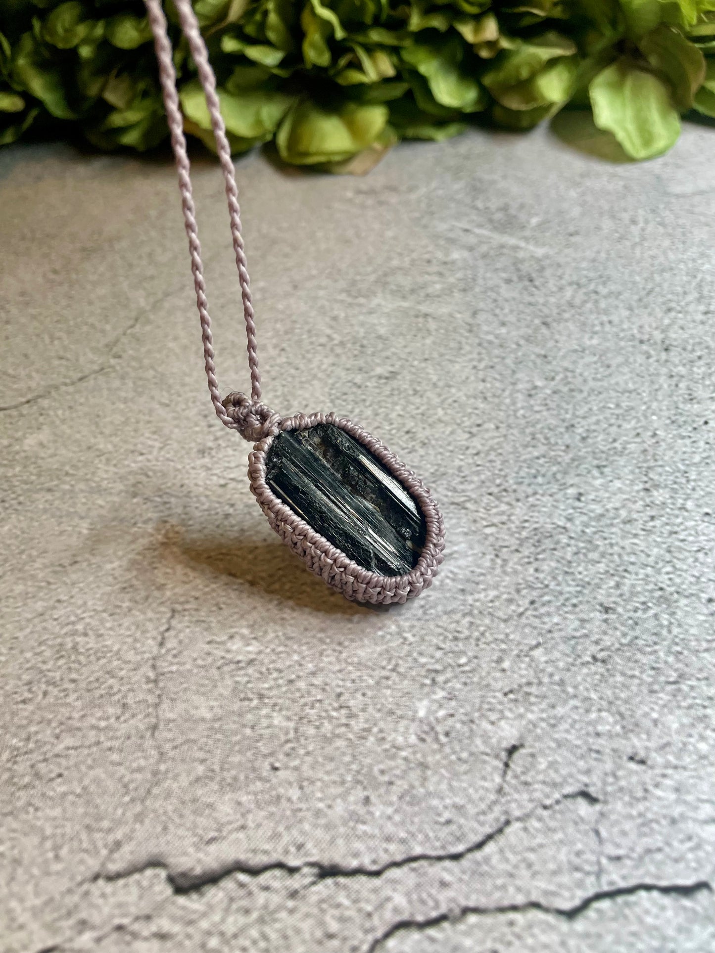 Beatrice | Tourmaline Macrame Necklace
