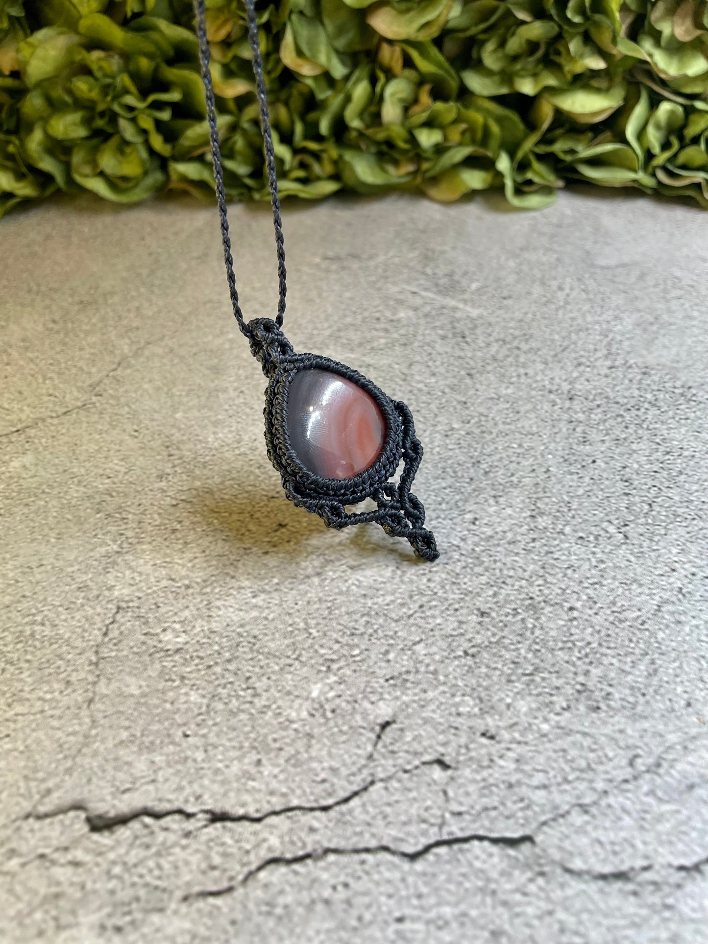 Amara | Botswana Agate Macrame Necklace