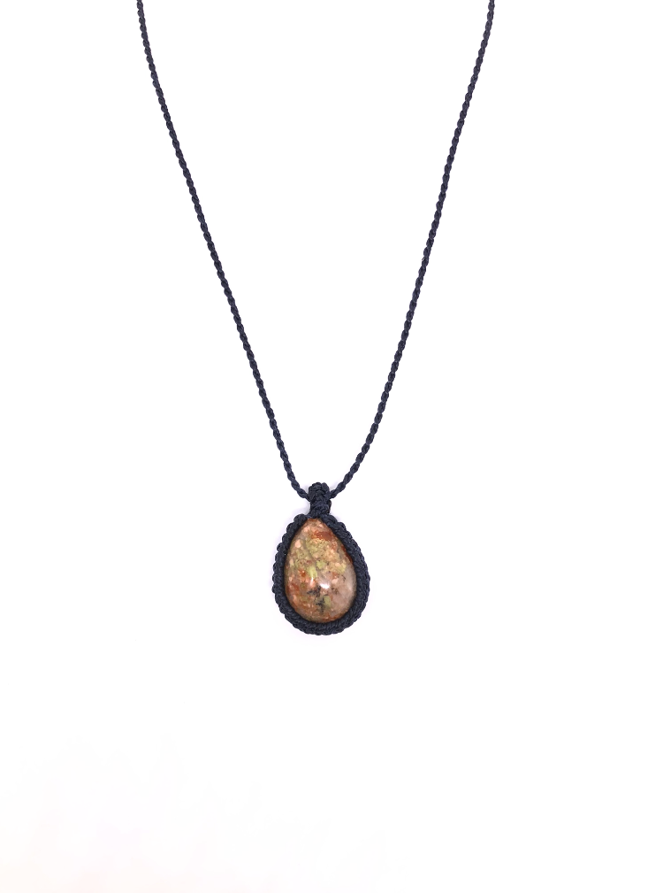 Macrame Sandy Stone Necklace (Artificial Stone)