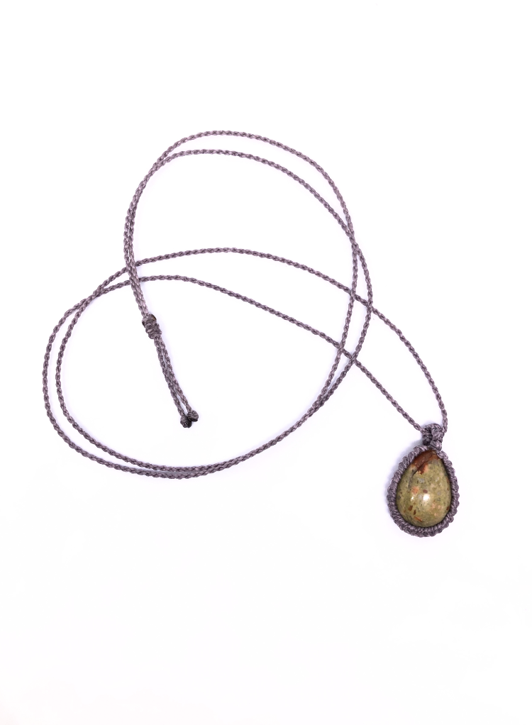 Macrame Sandy Stone Necklace (Artificial Stone)