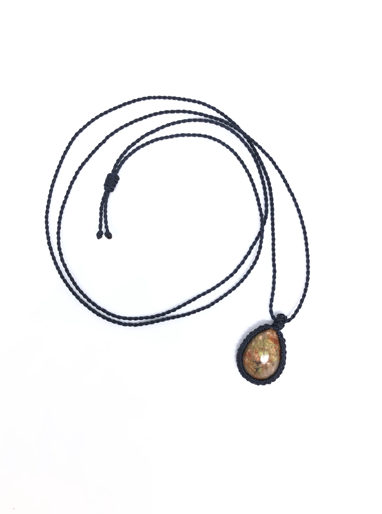 Macrame Sandy Stone Necklace (Artificial Stone)