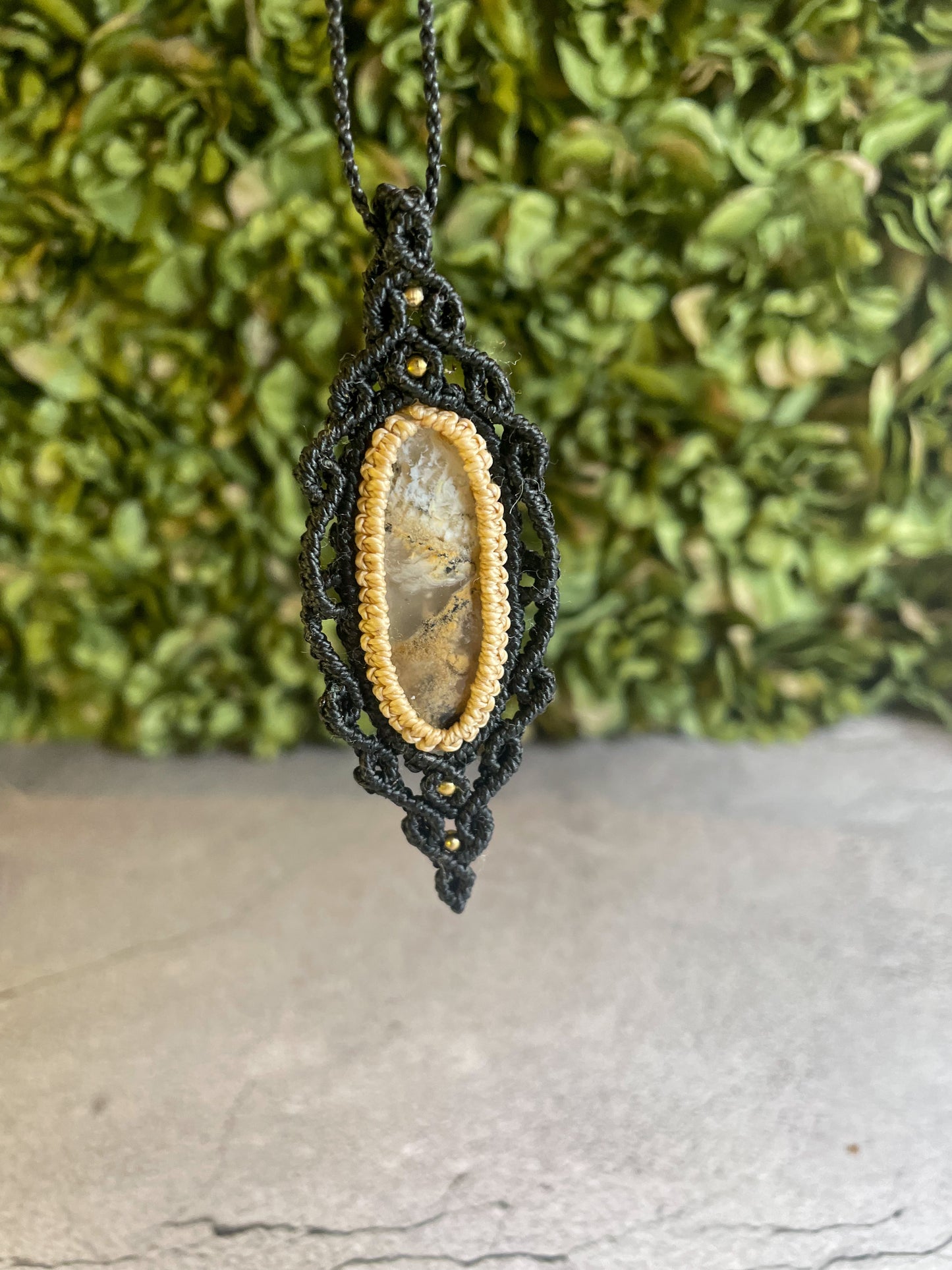 Wildwood | Dendritic Tiger Agate Macrame Necklace