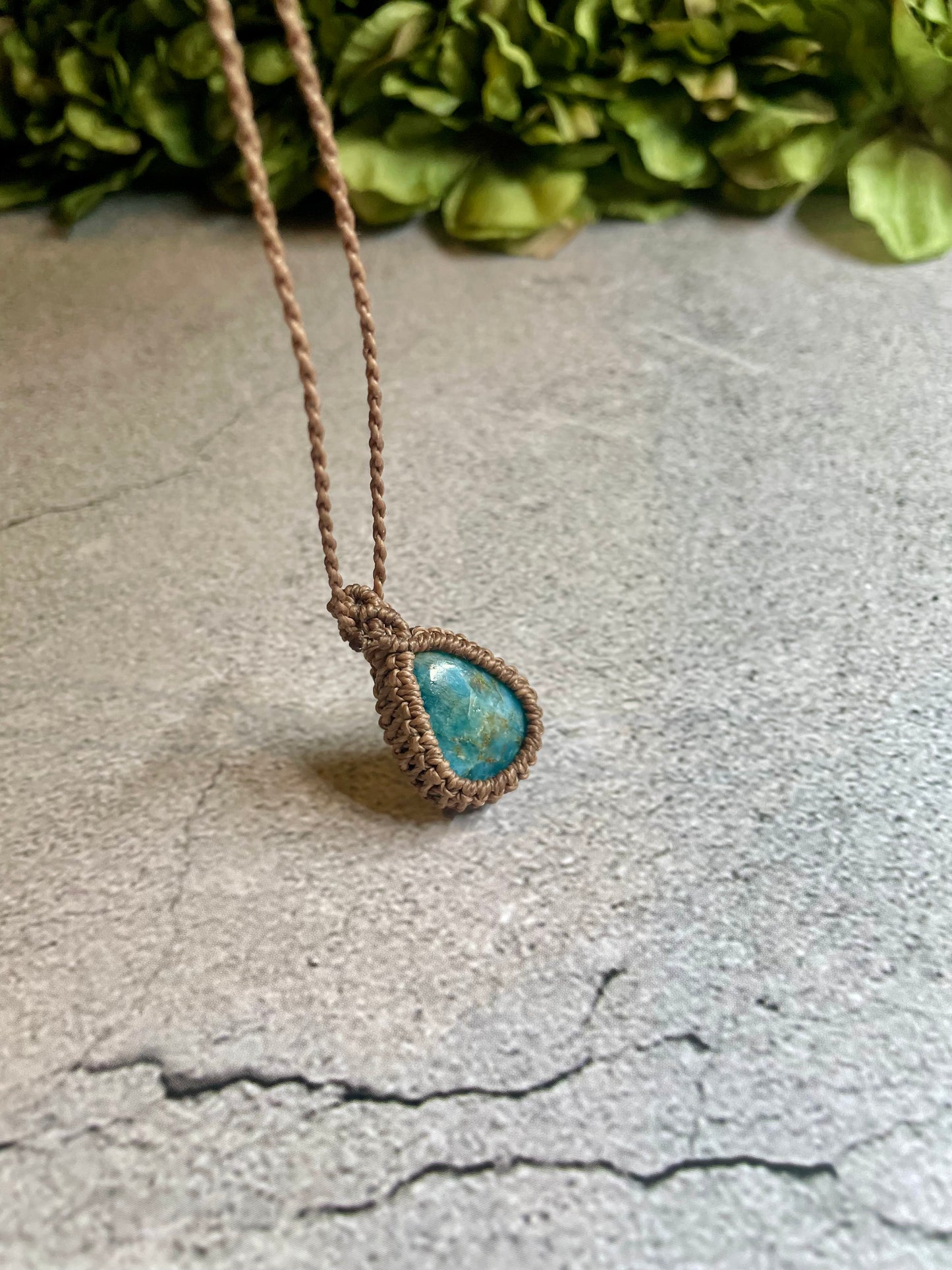 Bliss | Apatite Macrame Necklace