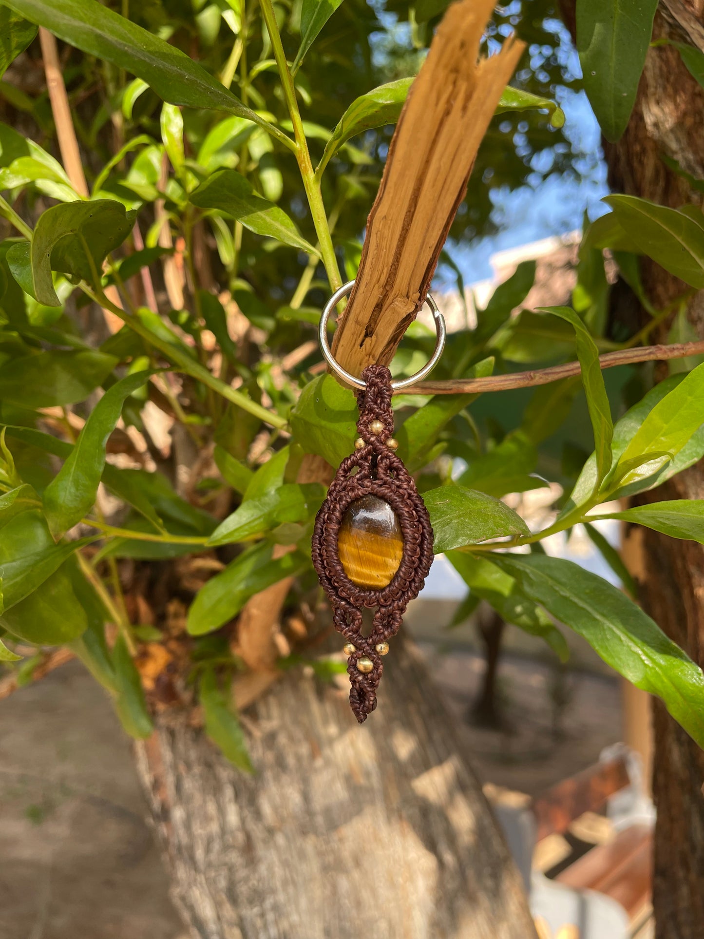 Savanna | Tiger’s Eye Macrame Keychain