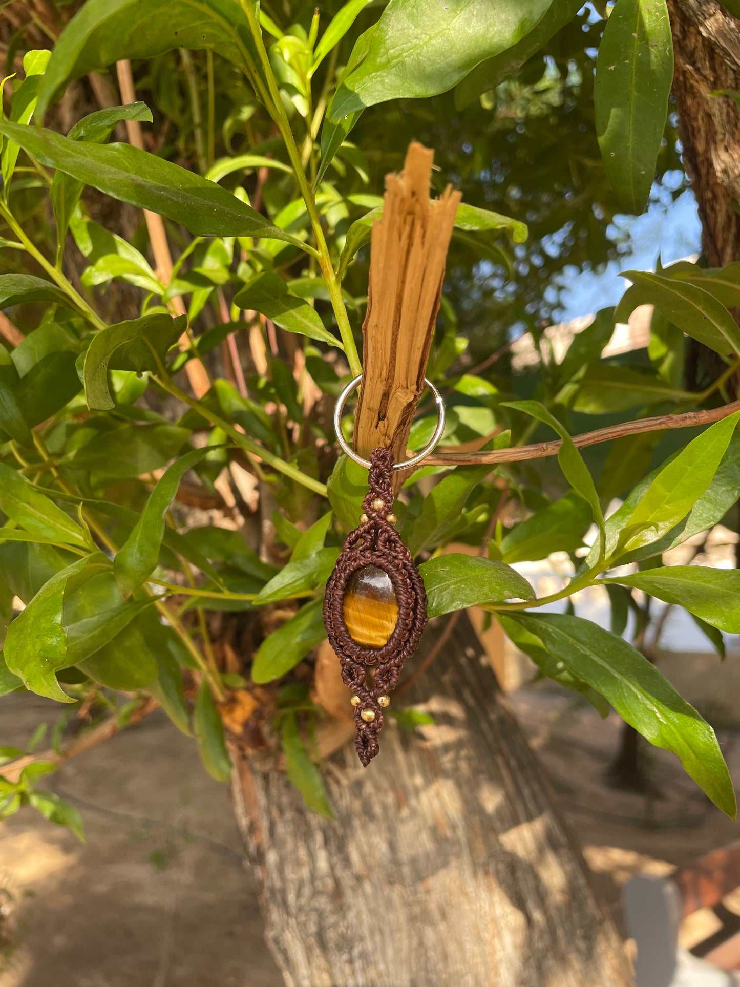 Savanna | Tiger’s Eye Macrame Keychain