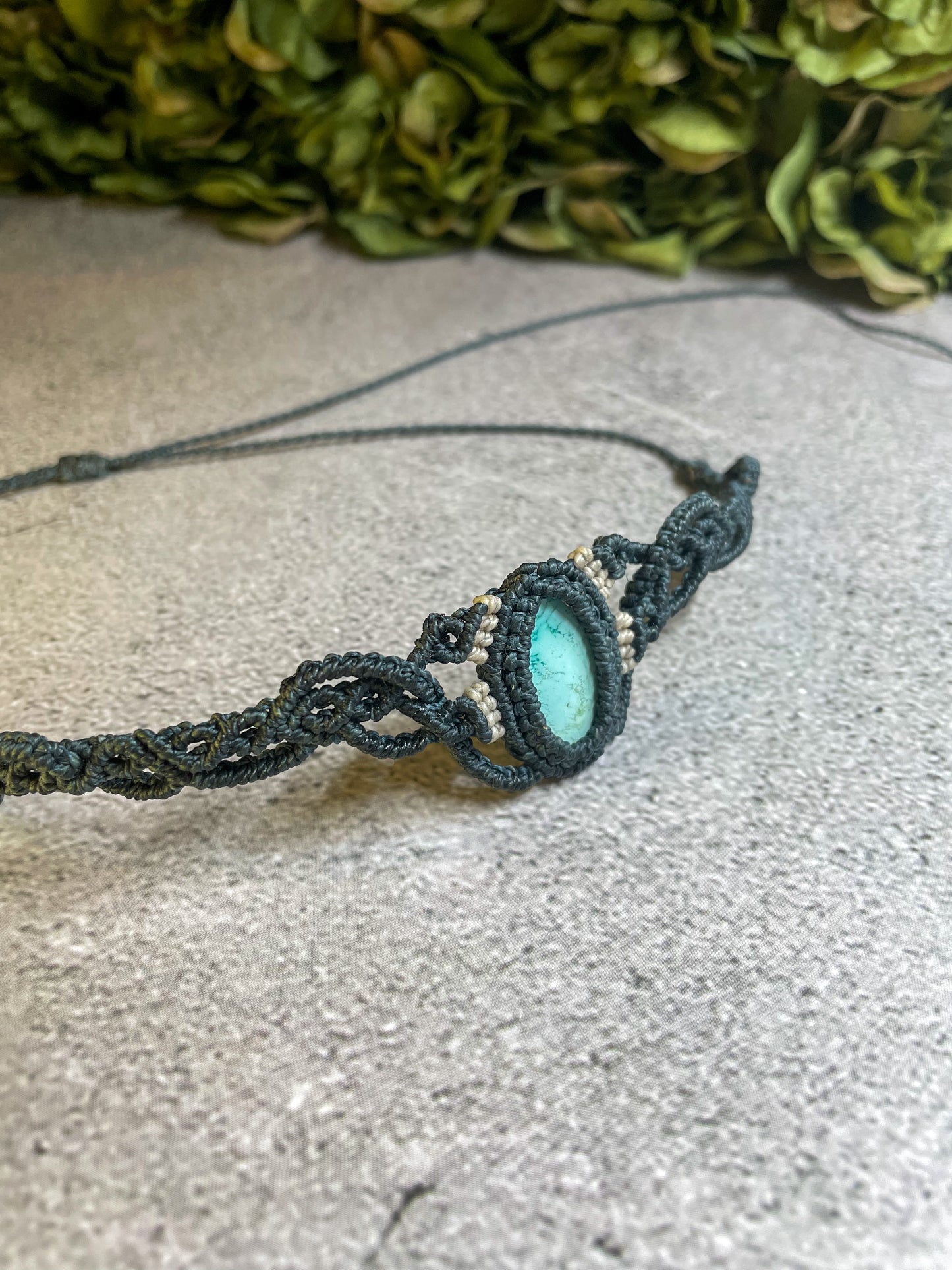 Summer Waves | Turquoise Macrame Choker Necklace