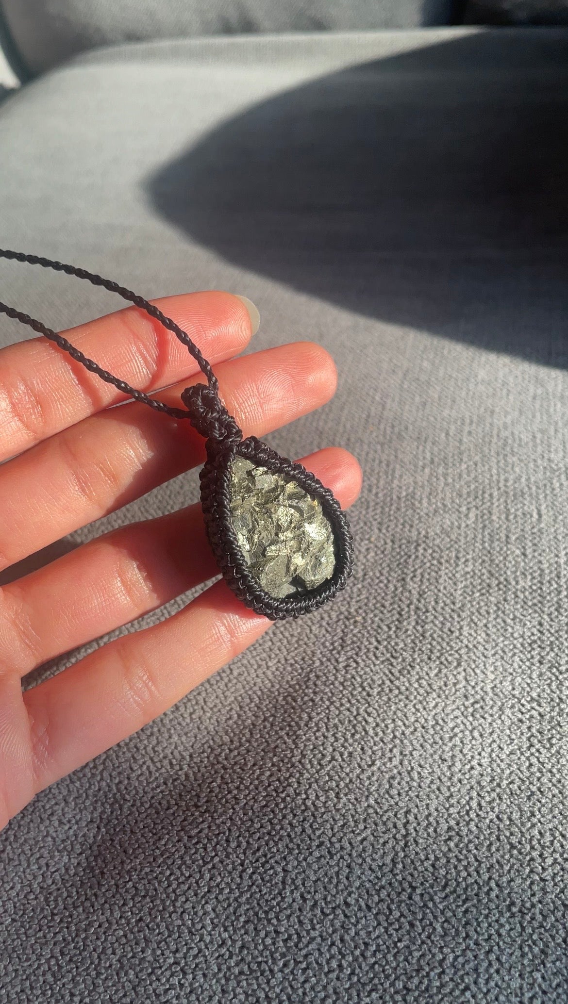 Astra | Pyrite Macrame Necklace