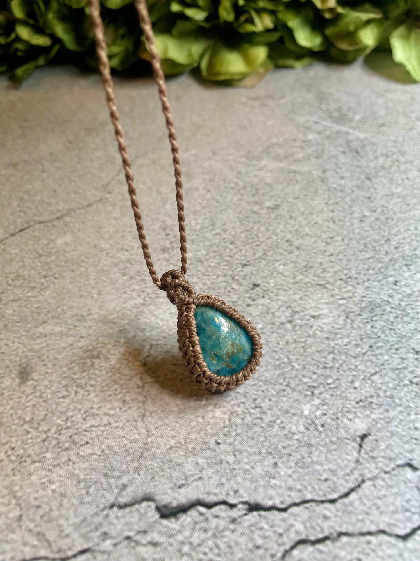 Bliss | Apatite Macrame Necklace