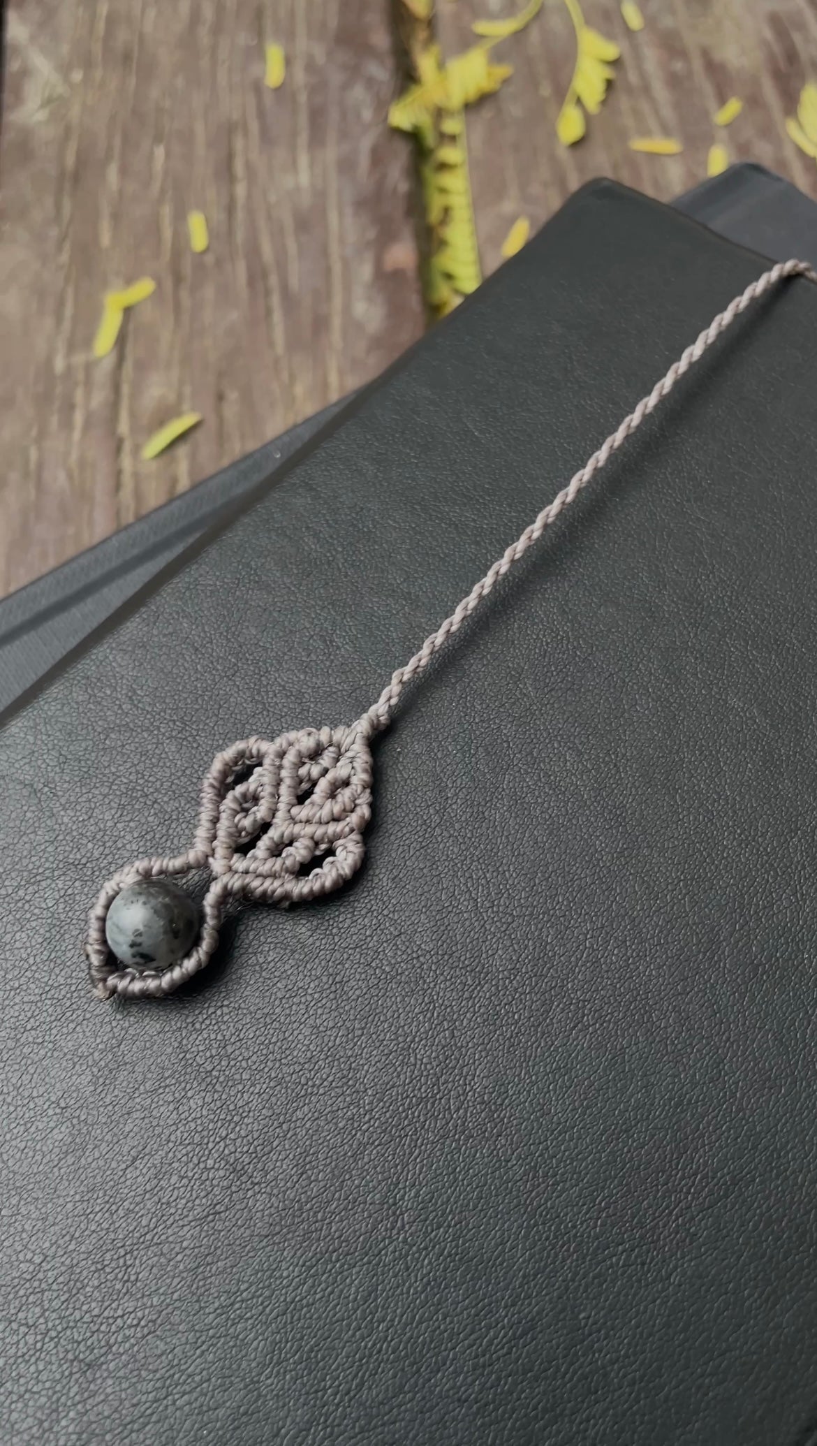 Night’s Tales | Gray Labradorite Macrame Bookmarks