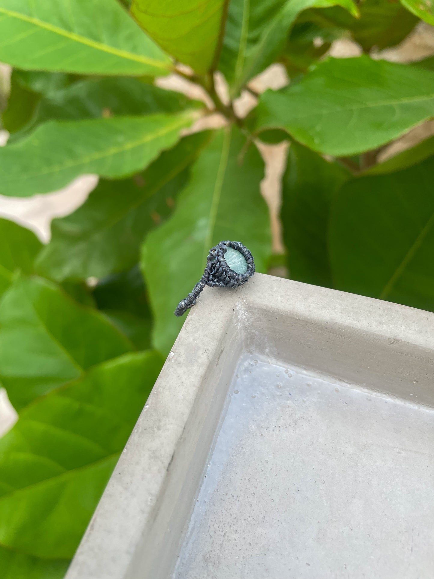 Travel Collection: Aqua Flow | Amazonite Macrame Ring