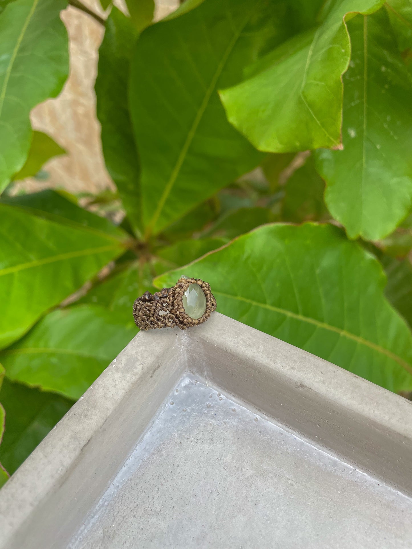 Travel Collection: Verdant | Prehnite Macrame Ring