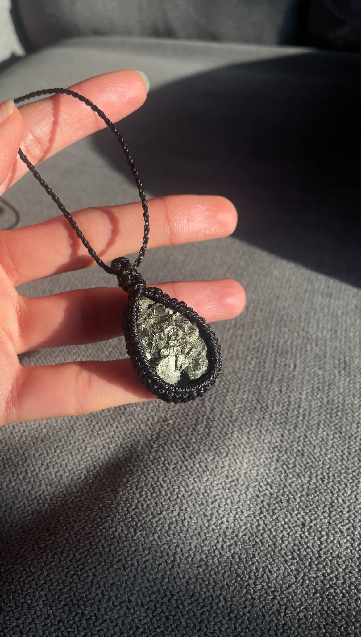 Astra | Pyrite Macrame Necklace