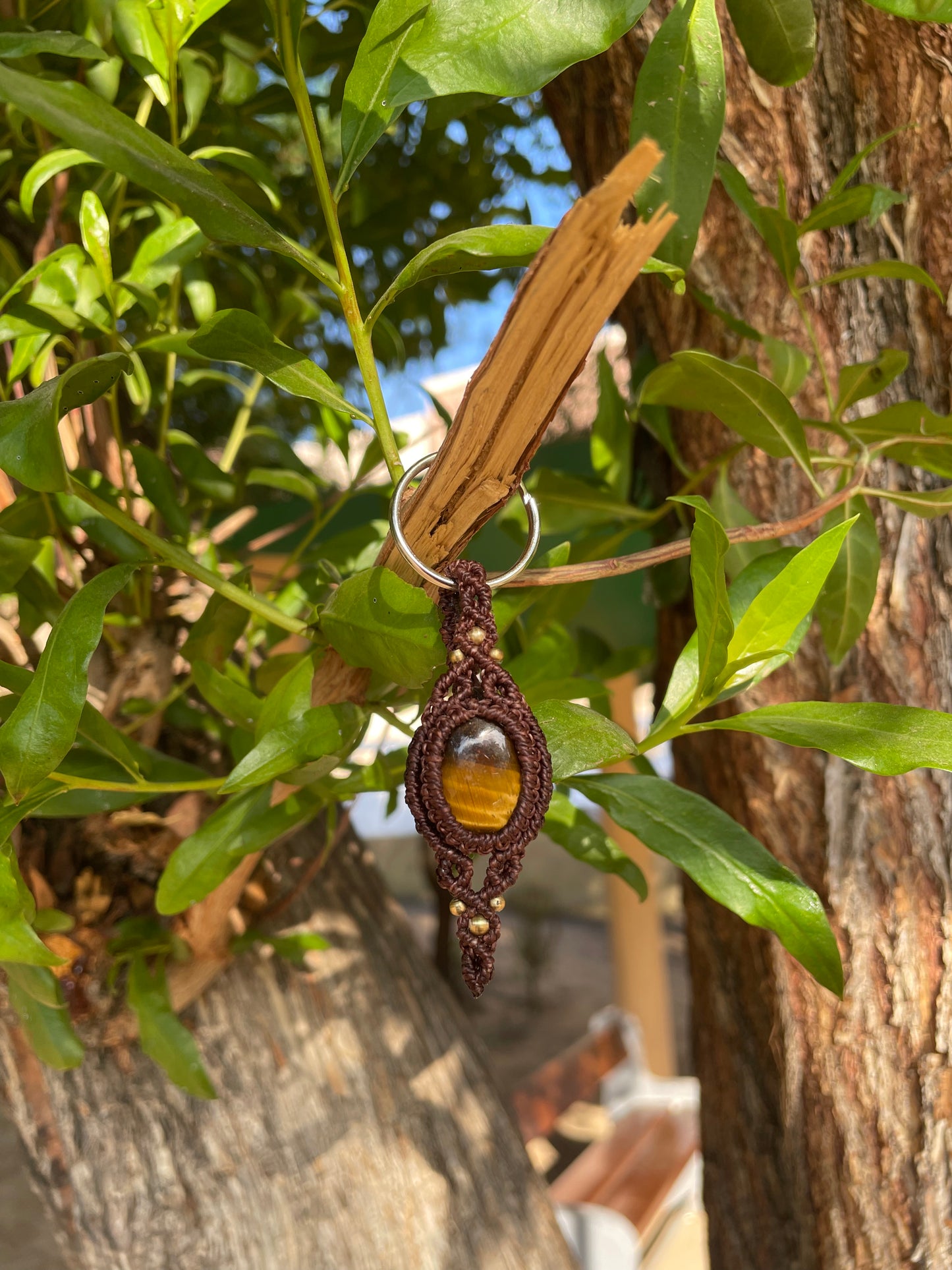 Savanna | Tiger’s Eye Macrame Keychain