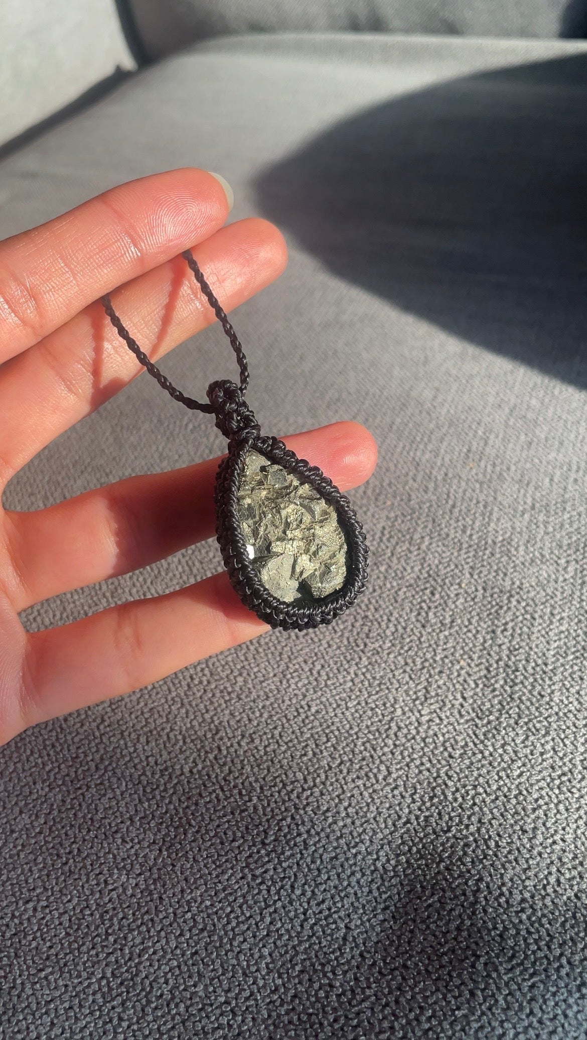 Astra | Pyrite Macrame Necklace