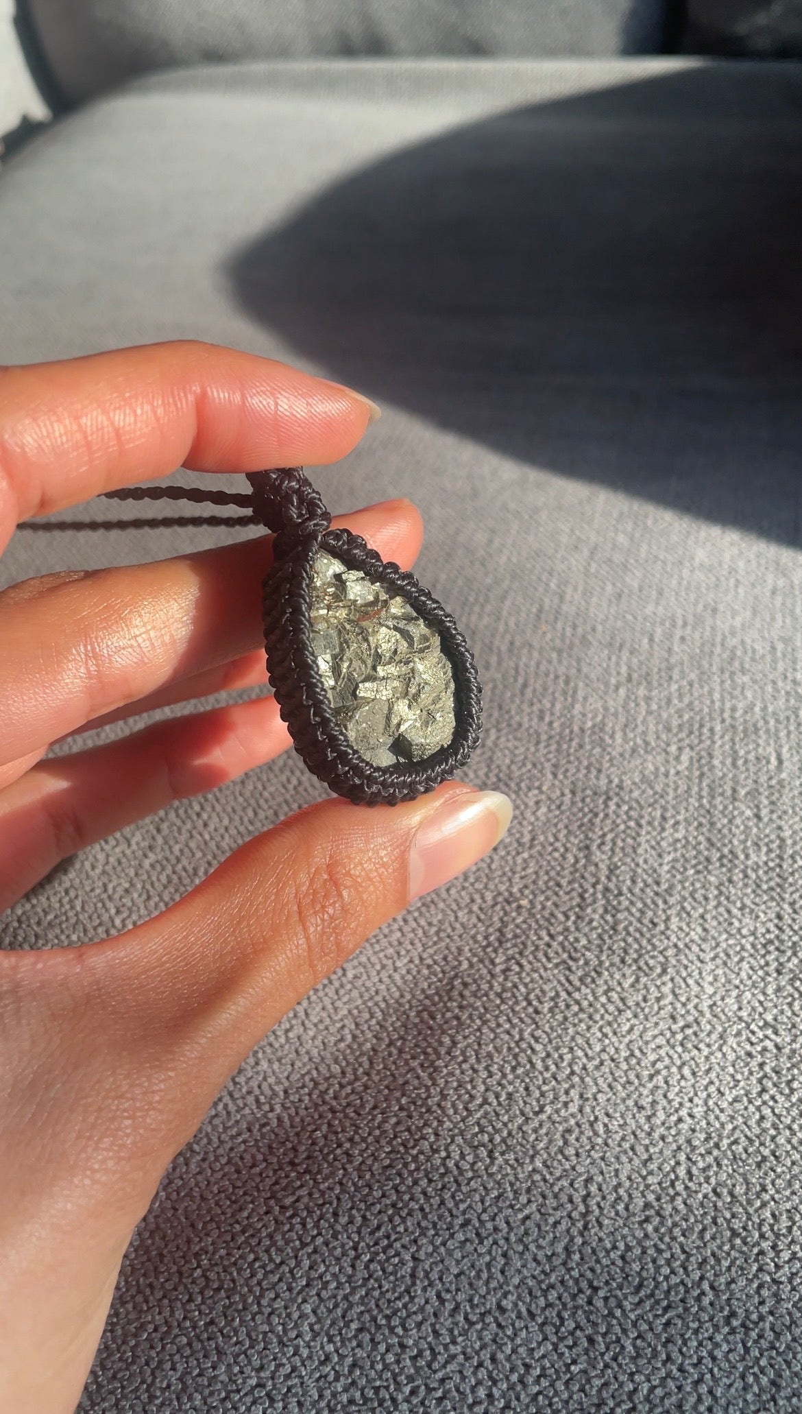 Astra | Pyrite Macrame Necklace