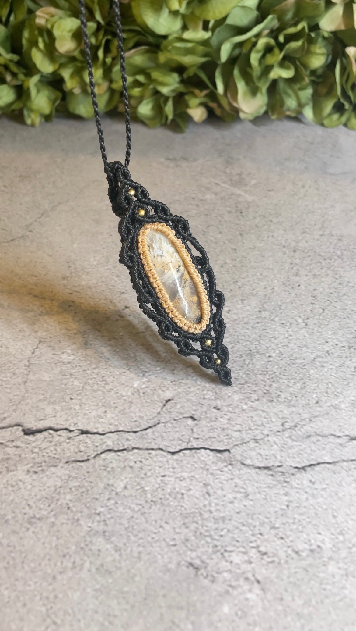 Wildwood | Dendritic Tiger Agate Macrame Necklace