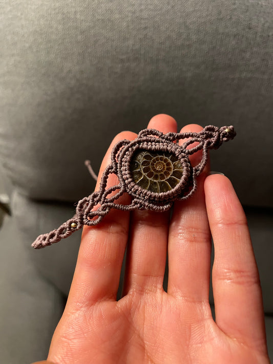 Lila | Ammonite Macrame Bracelet