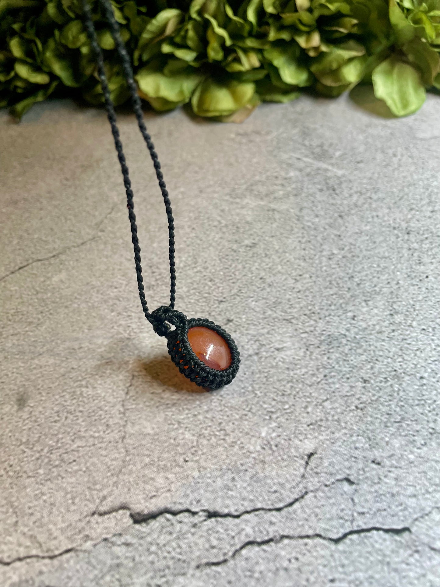 Vera | Carnelian Macrame Necklace