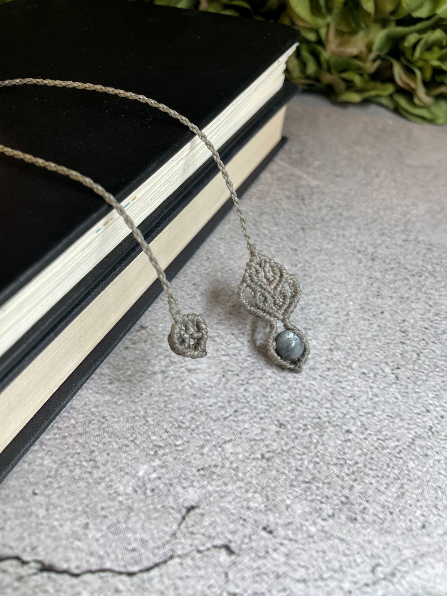 Night’s Tales | Gray Labradorite Macrame Bookmarks