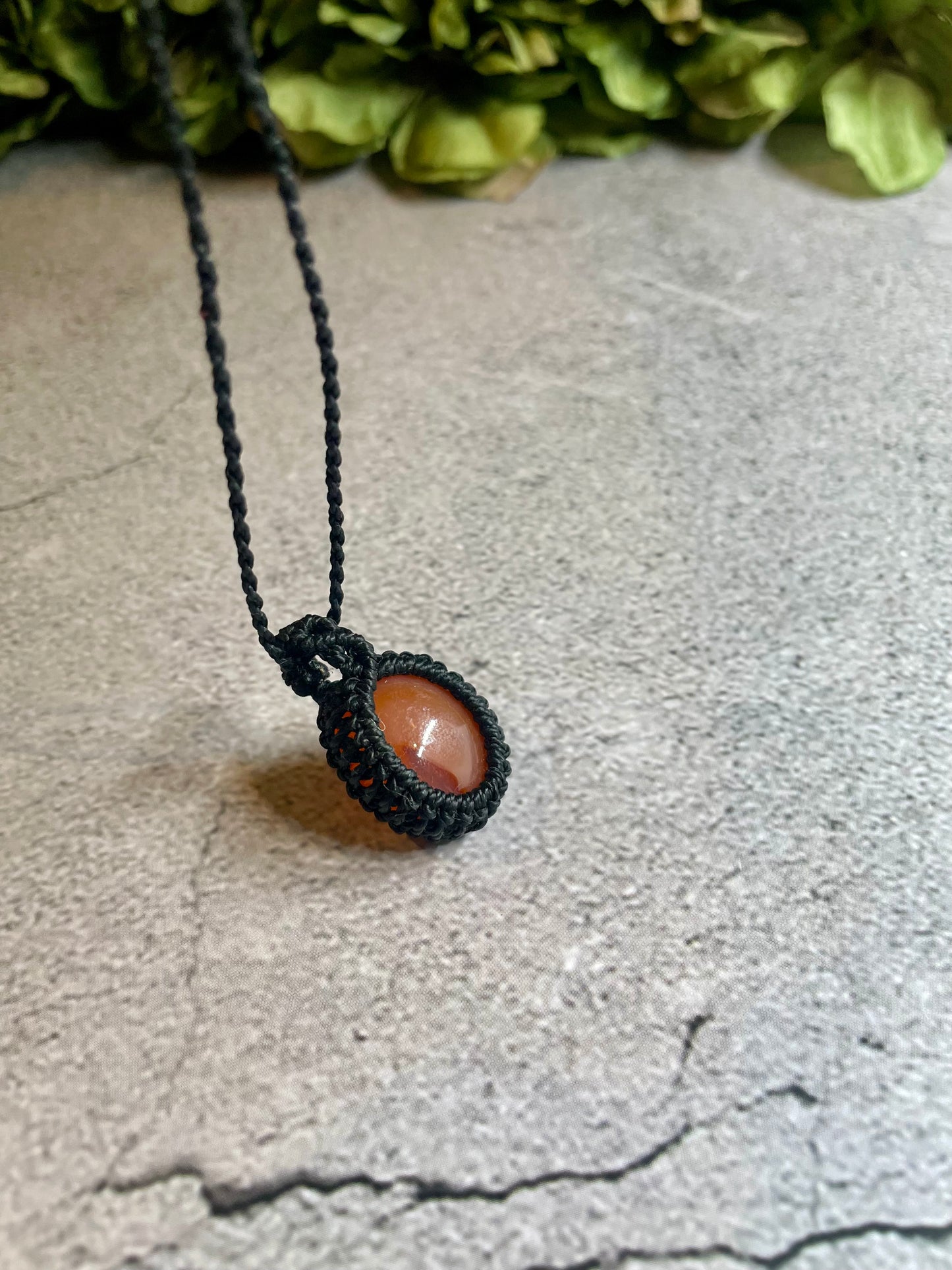 Vera | Carnelian Macrame Necklace