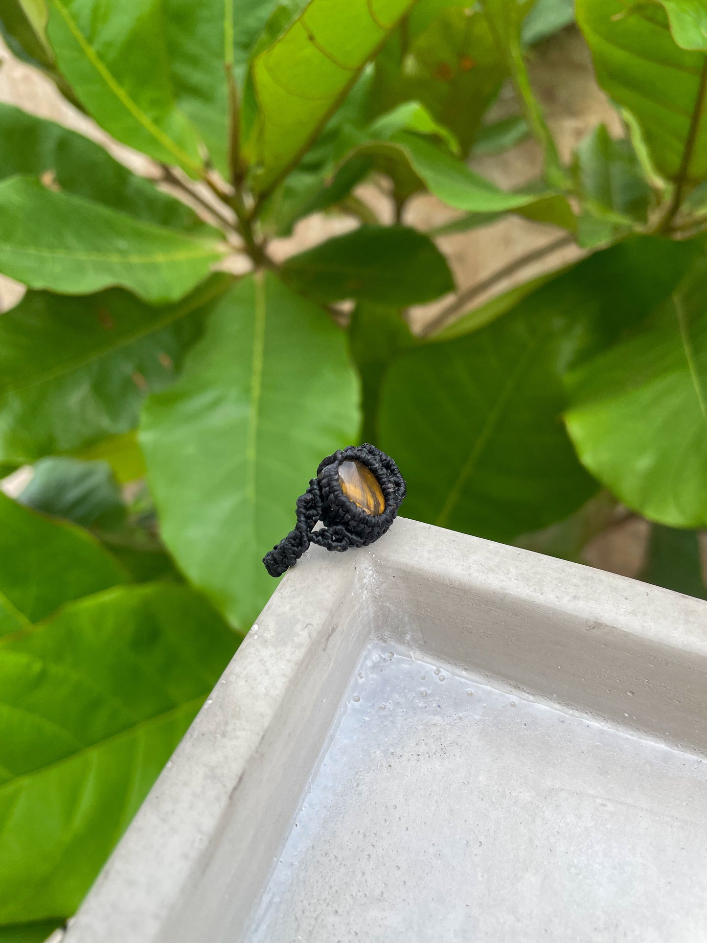 Travel Collection: Grounded Strength | Tiger’s Eye Macrame Ring